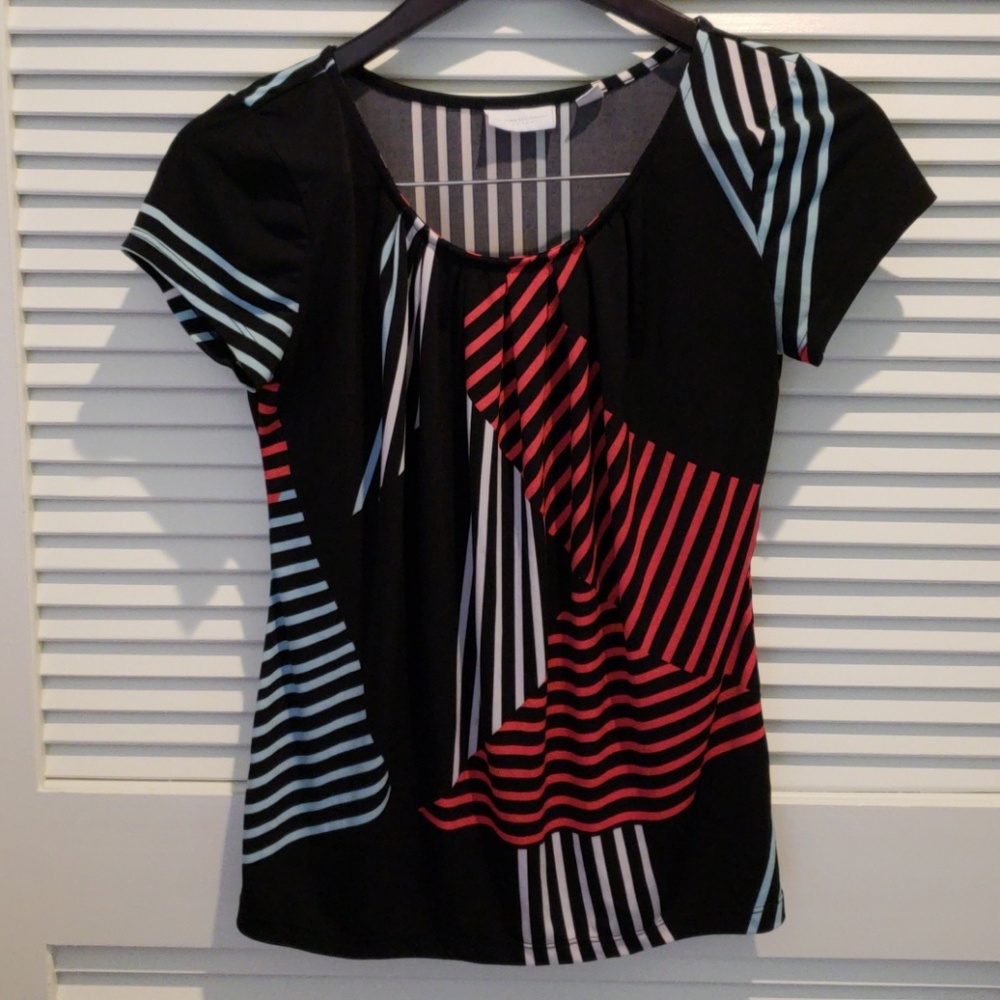 New York and company stretch striped womens top